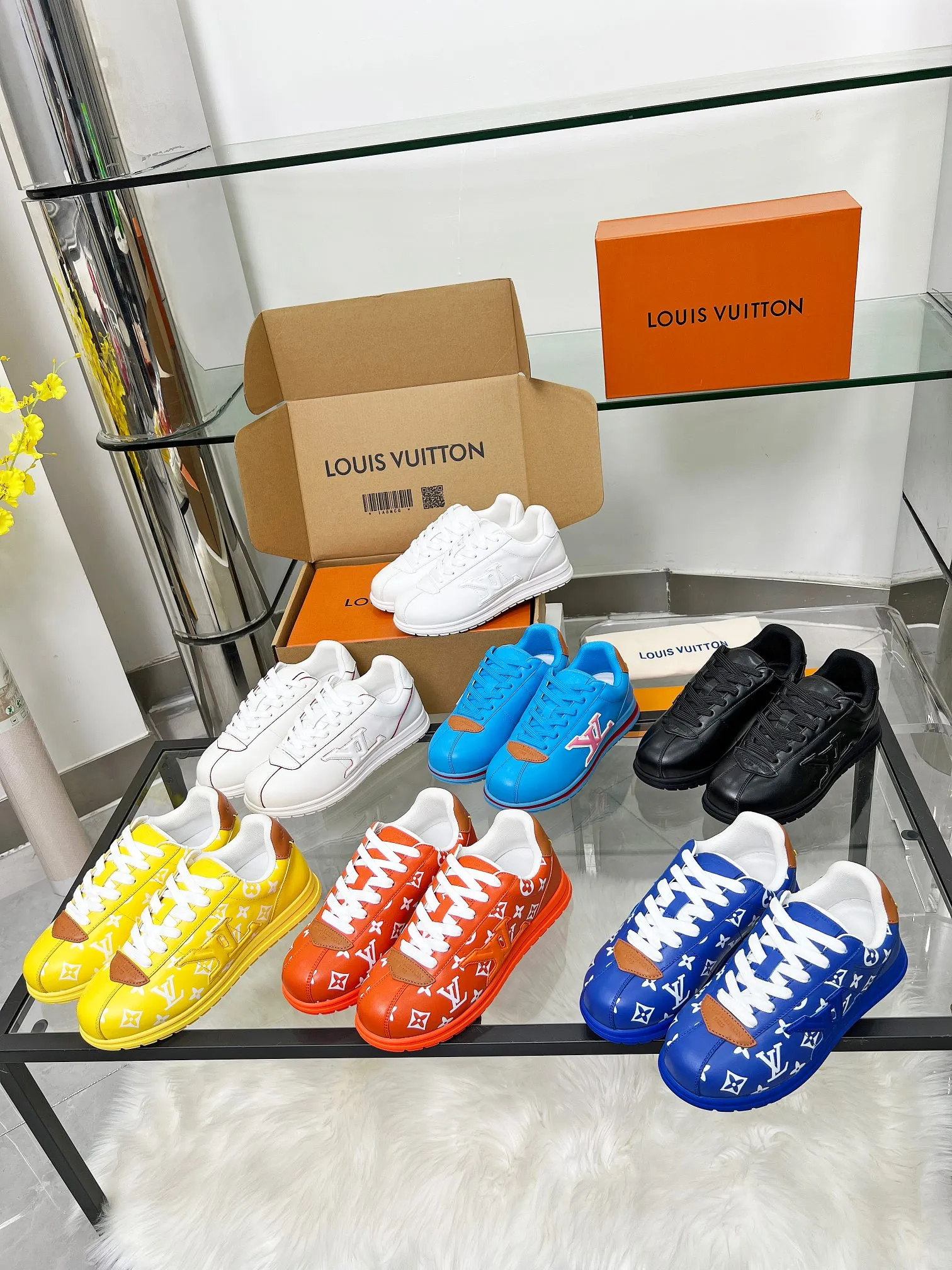👟👟Ex-factory price 640👟👟 The 2025 summer LV Louis Vuitton new model will be shipped, the upper is made of cowhide, rubber outsole, 7 colors, with complete packaging and airplane box, 35--46
